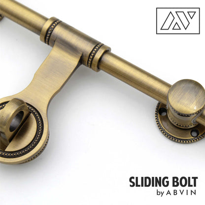 Main Door 18 inch Brass Aldrop  – 100% Handmade Solid Brass Latch, Brass Sliding Door Bolt