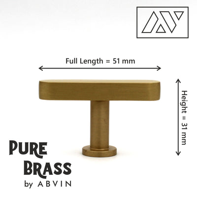 ABVIN Premium Solid Brass Cabinet Bar Pull Handles Matt Gold Furniture Hardware Drawers Kitchens Cupboard Door
