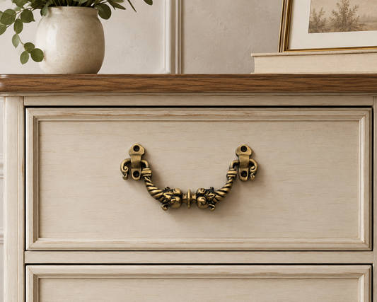 ABVIN Antique Two Fish Drop Pulls Vintage Antique Old Drawer Unique Cabinet Beautiful Drawer Knobs Decorative Dresser Drawer Pulls - Antique - 1 Pcs