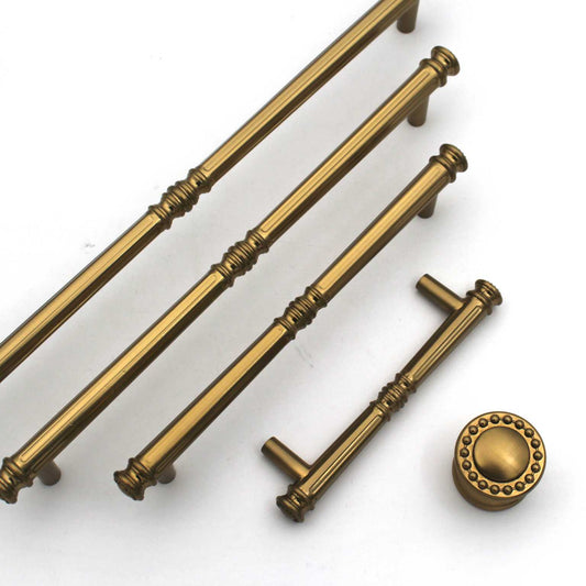 Antique Matt Gold Cabinet Handles – Vintage Decorative Pulls & Knob