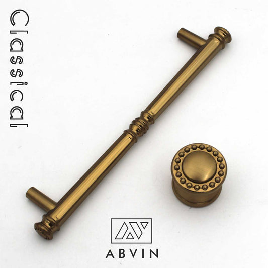 Antique Matt Gold Cabinet Handles – Vintage Decorative Pulls & Knob