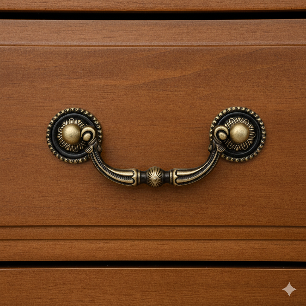 Antique Brass Drop Handle - Unique Cabinet Pulls, Beautiful Drawer Knobs, Decorative Knobs, Dresser Knobs, Drawer Pulls, Knobs and Pulls - Antique Finish - 1 Pcs