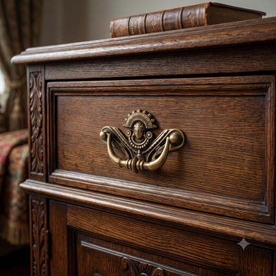 ABVIN Antique Queen Drop Pulls Vintage Antique Old Drawer Unique Cabinet Beautiful Drawer Knobs Decorative Dresser Drawer Pulls - Antique - 1 Pcs