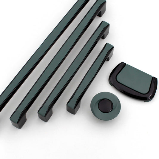 ABVIN Black Green Handles, Modern  Cabinet Hardware, Furniture Pulls for Doors, Cabinets, Cupboards & Drawers