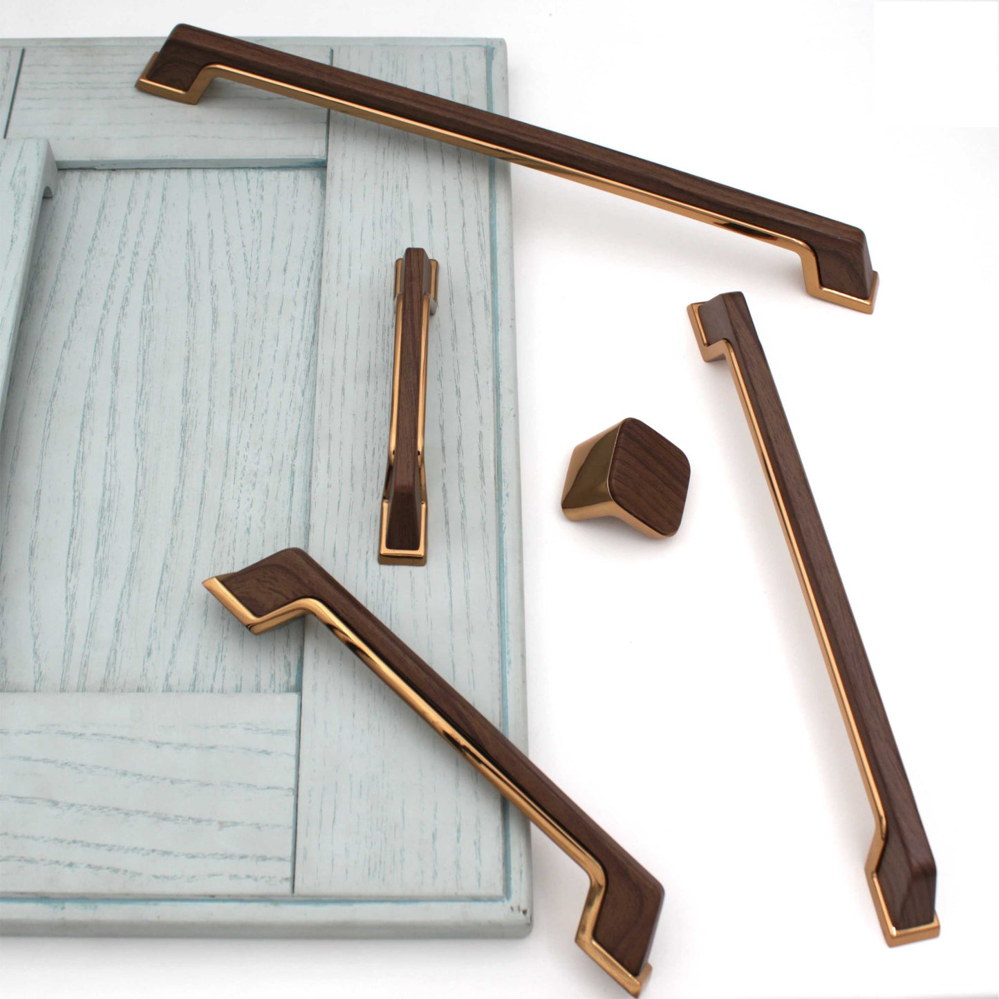 Modern Wood Copper Handles Pulls Cabinet Drawer Dresser Furniture Knob Handle Appliance Pulls - 1 piece