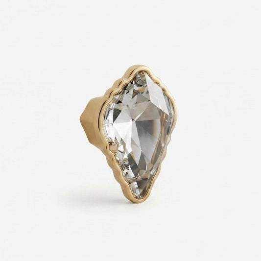Gold Diamond Crystal  handles Unique Cabinet Beautiful Decorative Dresser Drawer Knobs and Pulls - 1 pcs