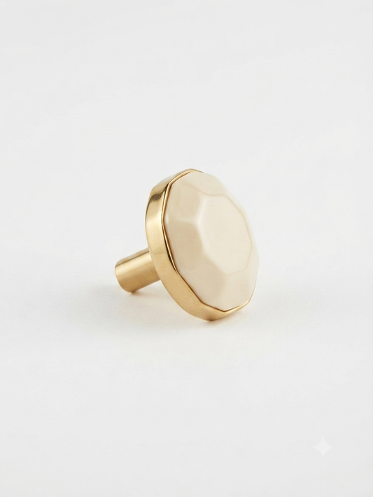Gold Brass Marble  handles Unique Cabinet Beautiful Decorative Dresser Drawer Knobs and Pulls - 1 pcs