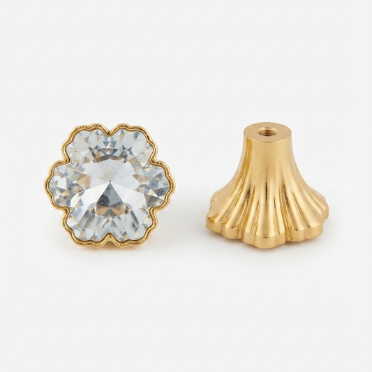 Gold Crystal  handles Unique Cabinet Beautiful Decorative Dresser Drawer Knobs and Pulls - 1 pcs