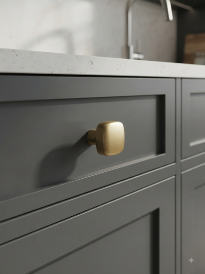 Satin Gold Smooth knobs Unique Cabinet Beautiful Decorative Dresser Drawer Knobs and Pulls - 1 pcs
