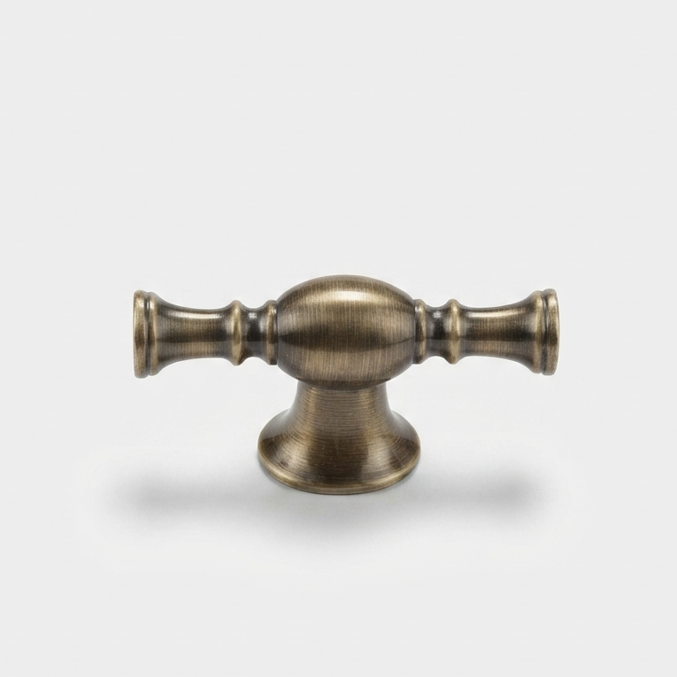 Antique Brass Finish Cabinet Handle Knob – Vintage Double-End Furniture Pull for Cabinets, Drawers & Wardrobes