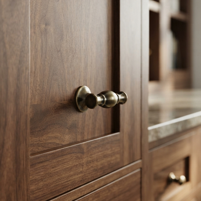 Antique Brass Finish Cabinet Handle Knob – Vintage Double-End Furniture Pull for Cabinets, Drawers & Wardrobes