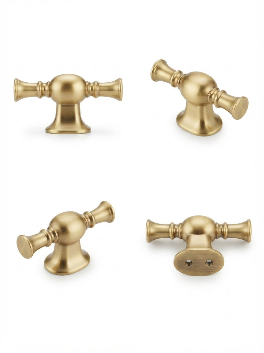 PVD Matt Gold Finish Cabinet Handle Knob – Vintage Double-End Furniture Pull for Cabinets, Drawers & Wardrobes (Copy)