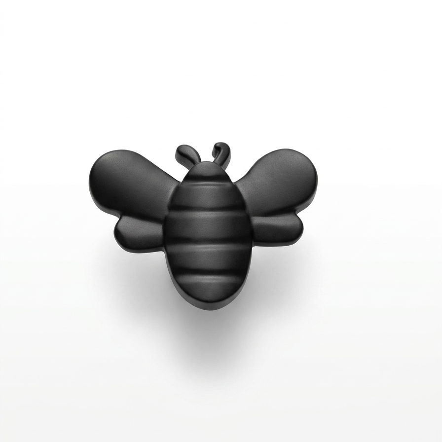 Matt Black Bee Cabinet Knob – Decorative Insect-Shaped Drawer Pull