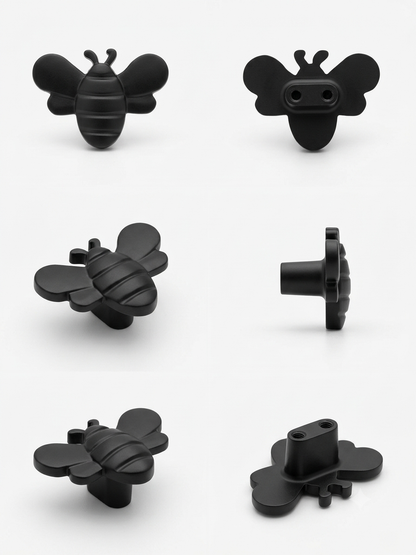 Matt Black Bee Cabinet Knob – Decorative Insect-Shaped Drawer Pull