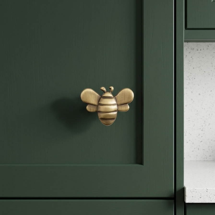 Antique Bee Cabinet Knob – Decorative Insect-Shaped Drawer Pull