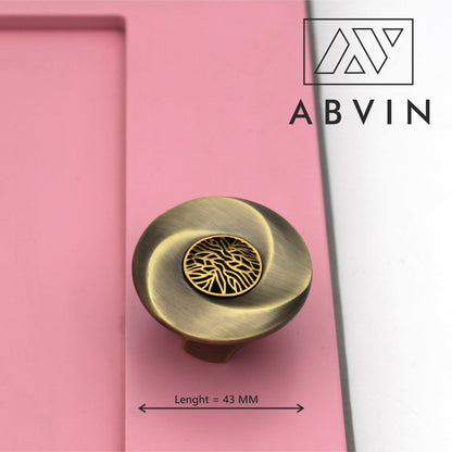 ABVIN Premium Round Antique Gold Knobs Handles, Furniture Pulls Cabinets Cupboards Drawers knob (1 pcs)