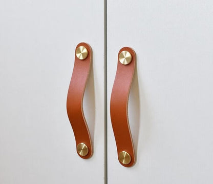 ABVIN Brown Leather Knobs and Handles …