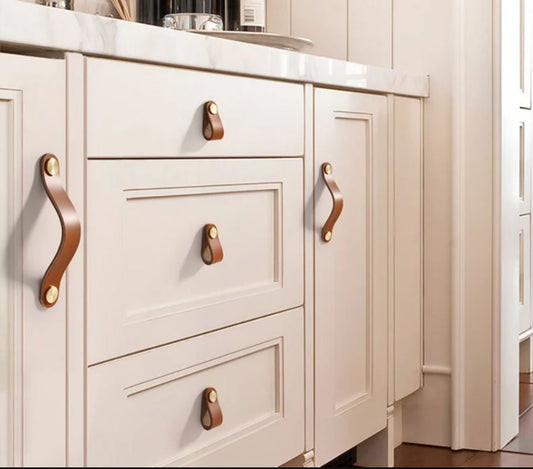 ABVIN Brown Leather Knobs and Handles …