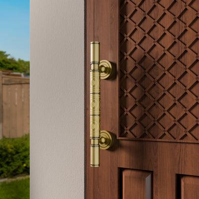 AVDH-08 Pure Brass Vintage Antique Door Handle for Main Door Handles, Pulls for Front Door - 1 pcs