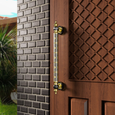 AVDH-09 Black Gold Pure Brass Vintage Antique Door Handle for Main Door Handles, Pulls for Front Door - 1 pcs