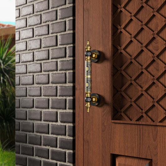 AVDH-09 Black Gold Pure Brass Vintage Antique Door Handle for Main Door Handles, Pulls for Front Door - 1 pcs