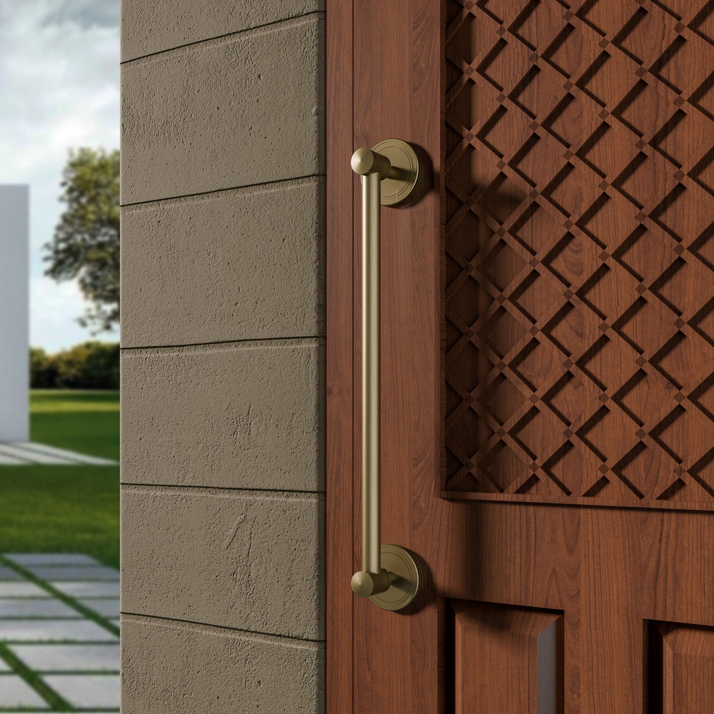 AVDH-03 Pure Brass Vintage Antique Door Handle for Main Door Handles, Pulls for Front Door - 1 pcs