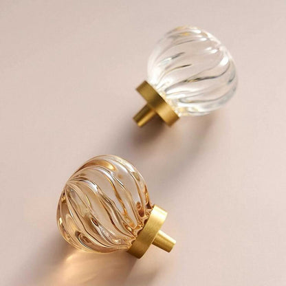 Round Crystal Knobs Pulls Champagne Handles Transparent Wardrobe Dresser Drawer Furniture Hardware (1 pcs)