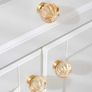 Round Crystal Knobs Pulls Champagne Handles Transparent Wardrobe Dresser Drawer Furniture Hardware (1 pcs)