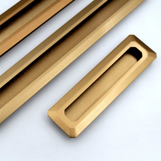 Brush Gold Finish Concealed Sliding Door Handle and Drawer Handles, Door Handle and Concealed Door Pull Handle, Handles for Sliding wardrobes (1 Pcs)
