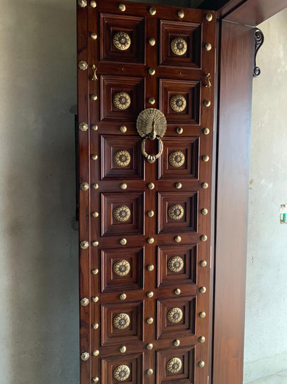 Flower Brass Dome Main Door  – 100% Handmade Solid Brass
