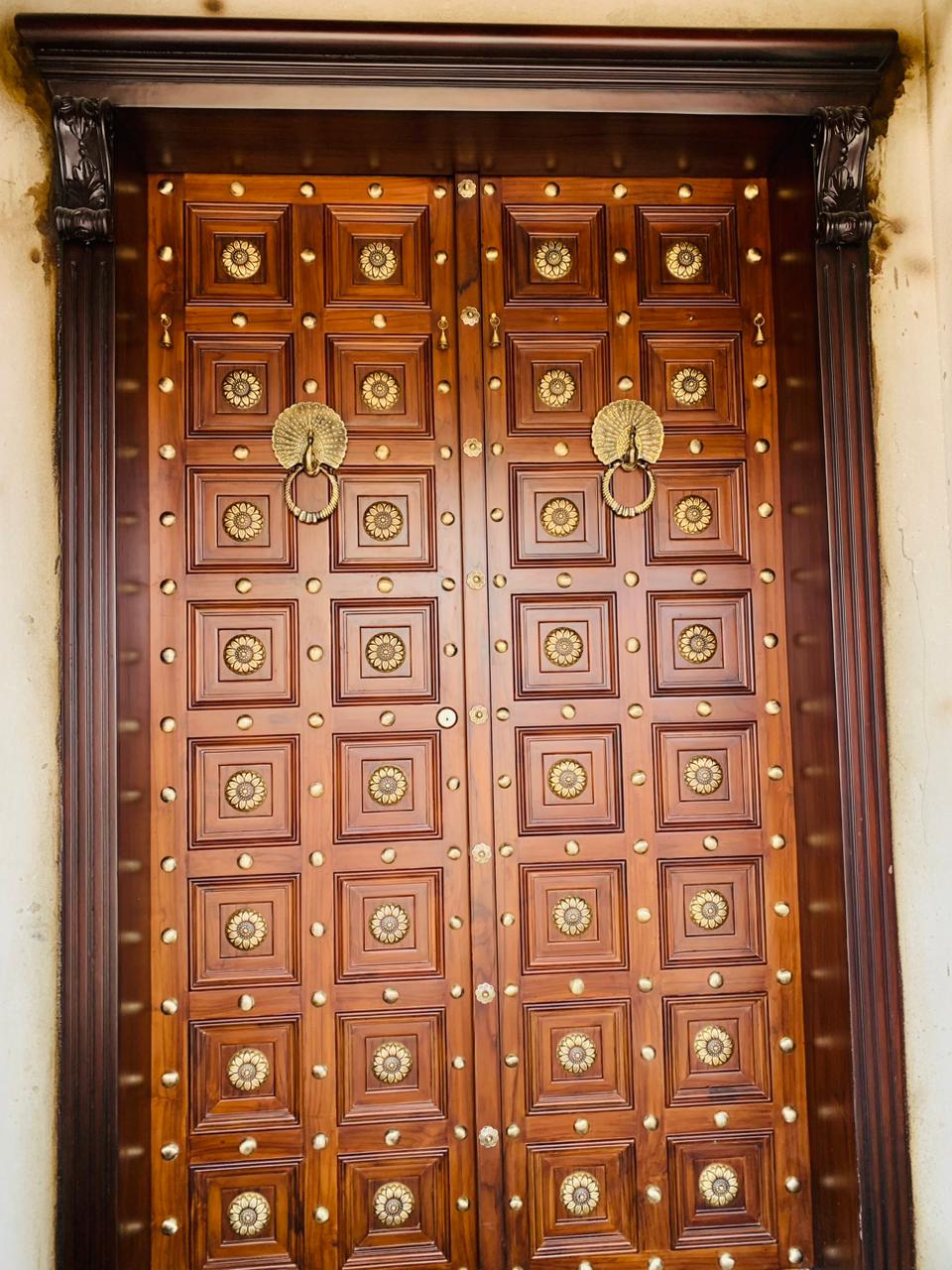 Flower Brass Dome Main Door  – 100% Handmade Solid Brass