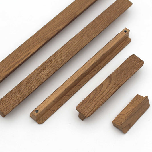 Light Wood Cabinet Handles | Modern Drawer Pulls for Dresser, Kitchen, Furniture – Single Piece