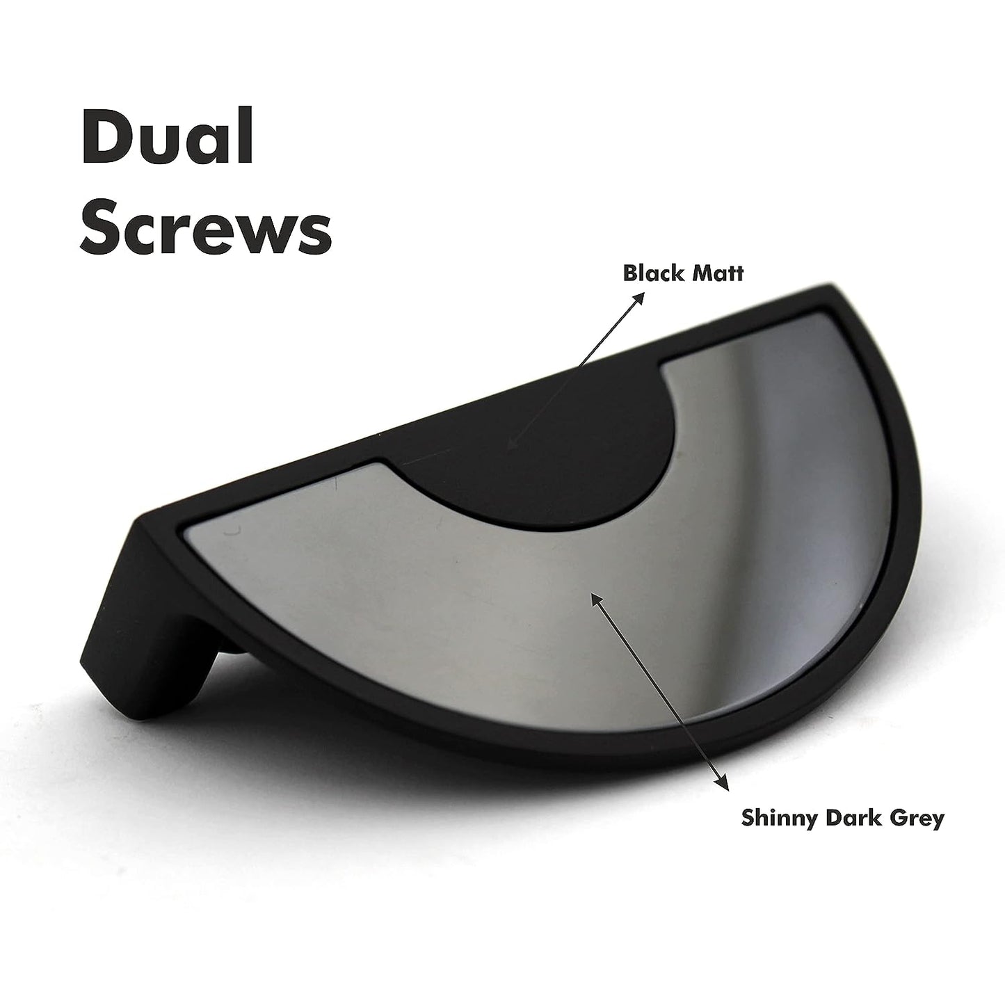 ABVIN 3" Semi Circle Matt Black Unique Cabinet Beautiful Drawer Knobs, Decorative Dresser Drawer Pulls - 1set…