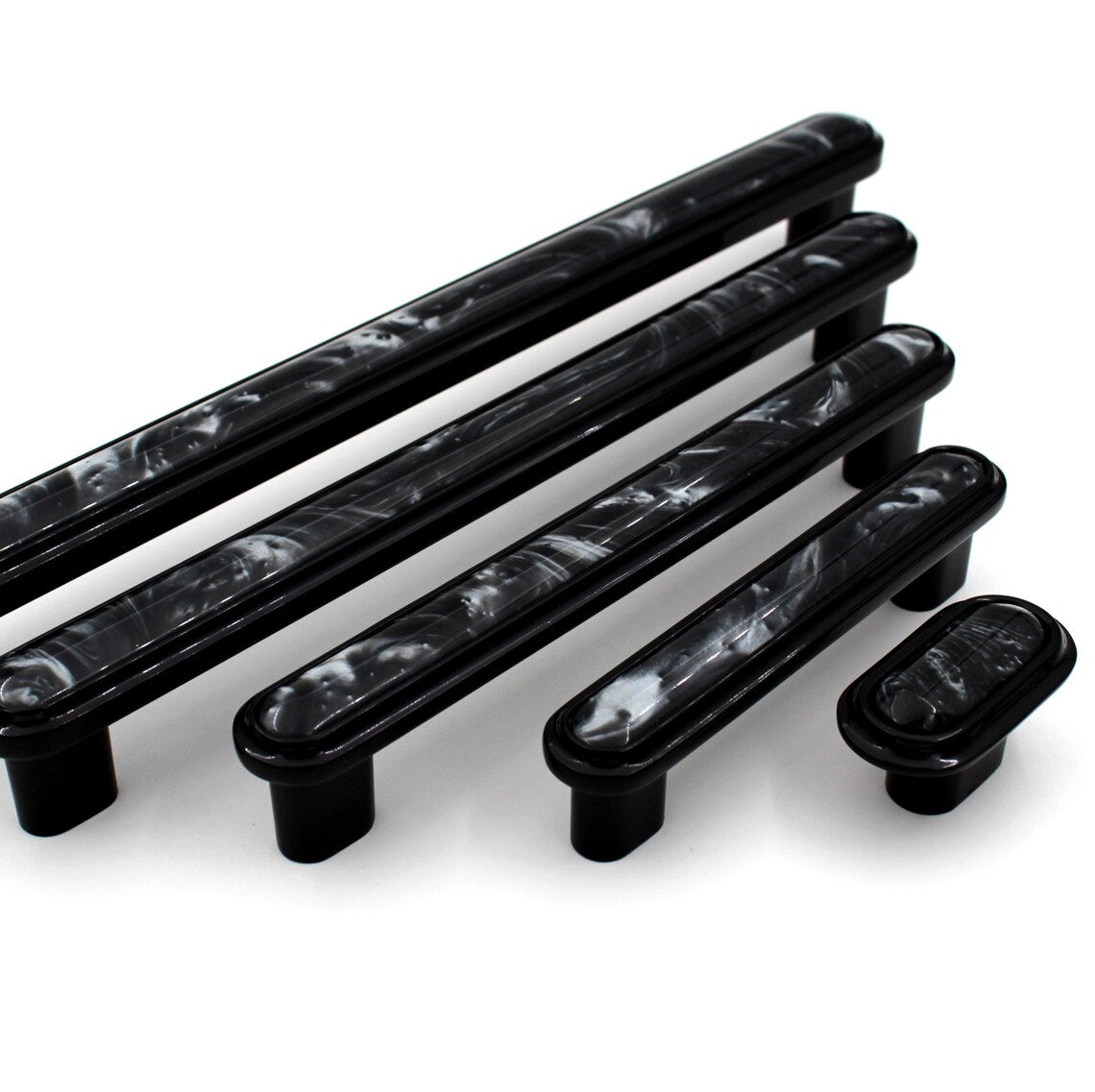 Modern Black Marble Handles Pulls Cabinet Drawer Dresser Furniture Knob Handle Appliance Pulls - 1 pcs