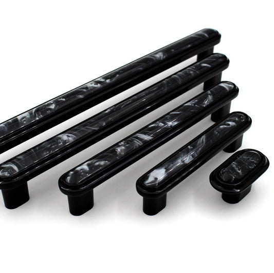 Modern Black Marble Handles Pulls Cabinet Drawer Dresser Furniture Knob Handle Appliance Pulls - 1 pcs