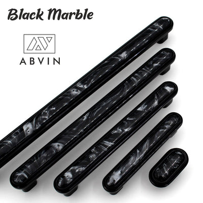 Modern Black Marble Handles Pulls Cabinet Drawer Dresser Furniture Knob Handle Appliance Pulls - 1 pcs