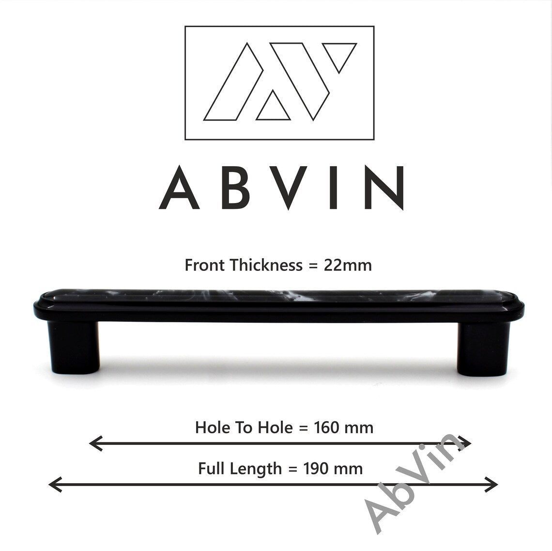 Modern Black Marble Handles Pulls Cabinet Drawer Dresser Furniture Knob Handle Appliance Pulls - 1 pcs