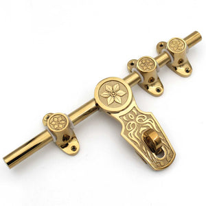 PVD GOLD Main Door  12" Brass Aldrop  – 100% Handmade Solid Brass Latch, Brass Sliding Door Bolt - 1 set