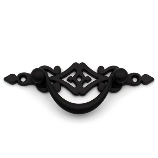 ABVIN Matt Black Drop Pull Antique Carving Drop Pulls Vintage Antique Old Drawer Unique Cabinet Beautiful Drawer Knobs Decorative Dresser Drawer Pulls - Antique - 1 Pcs