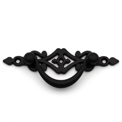 ABVIN Matt Black Drop Pull Antique Carving Drop Pulls Vintage Antique Old Drawer Unique Cabinet Beautiful Drawer Knobs Decorative Dresser Drawer Pulls - Antique - 1 Pcs
