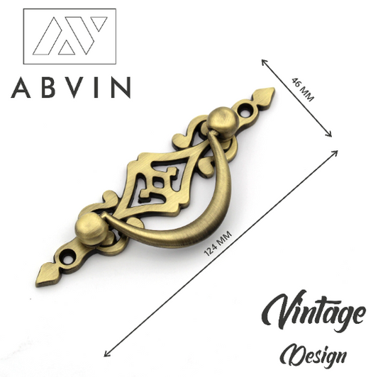 New ABVIN Antique Drop Pull Antique Carving Drop Pulls Vintage Antique Old Drawer Unique Cabinet Beautiful Drawer Knobs Decorative Dresser Drawer Pulls - Antique - 1 Pcs