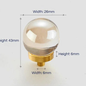 Ball Crystal Knobs Pulls Champagne Handles Transparent Wardrobe Dresser Drawer Furniture Hardware (1 pcs)