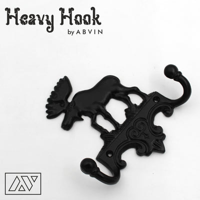 ABVIN Iron Deer Key Stand Bathroom Cloth Hooks Hanger Door Wall Robe Hooks Rail for Hanging Keys, Clothes, Towel