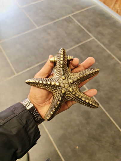 Star Fish Brass Front Door Knocker - 1 piece