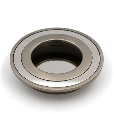 ABVIN Round Chrome Matt Concealed Sliding Door Handle and Drawer Handles, Door Handle and Concealed Door Pull Handle, Handles for Sliding wardrobes (1 Pcs)