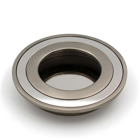 ABVIN Round Chrome Matt Concealed Sliding Door Handle and Drawer Handles, Door Handle and Concealed Door Pull Handle, Handles for Sliding wardrobes (1 Pcs)