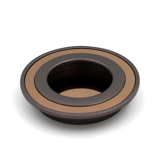 ABVIN Round Grey Rosegold Concealed Sliding Door Handle and Drawer Handles, Door Handle and Concealed Door Pull Handle, Handles for Sliding wardrobes (1 Pcs)