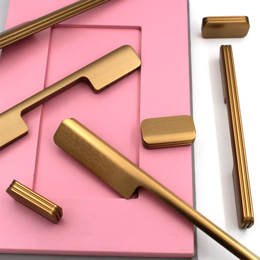 ABVIN Brush Gold Finish Door Handle and Drawer Handles, Door Handle and  Door Pull Handle, Handles for wardrobes (1 Pcs)