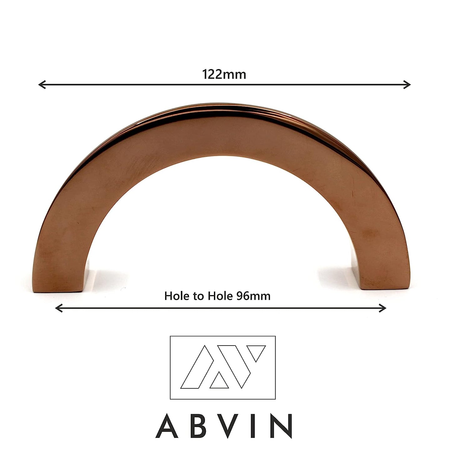 ABVIN 4.8" Semi Circle PVD Rosegold Unique Cabinet Beautiful Drawer Knobs, Decorative Dresser Drawer Pulls - 1 Half Piece