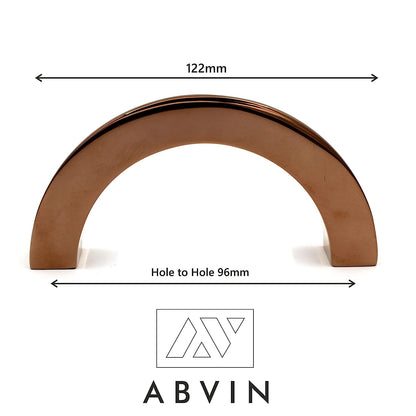 ABVIN 4.8" Semi Circle PVD Rosegold Unique Cabinet Beautiful Drawer Knobs, Decorative Dresser Drawer Pulls - 1 Half Piece